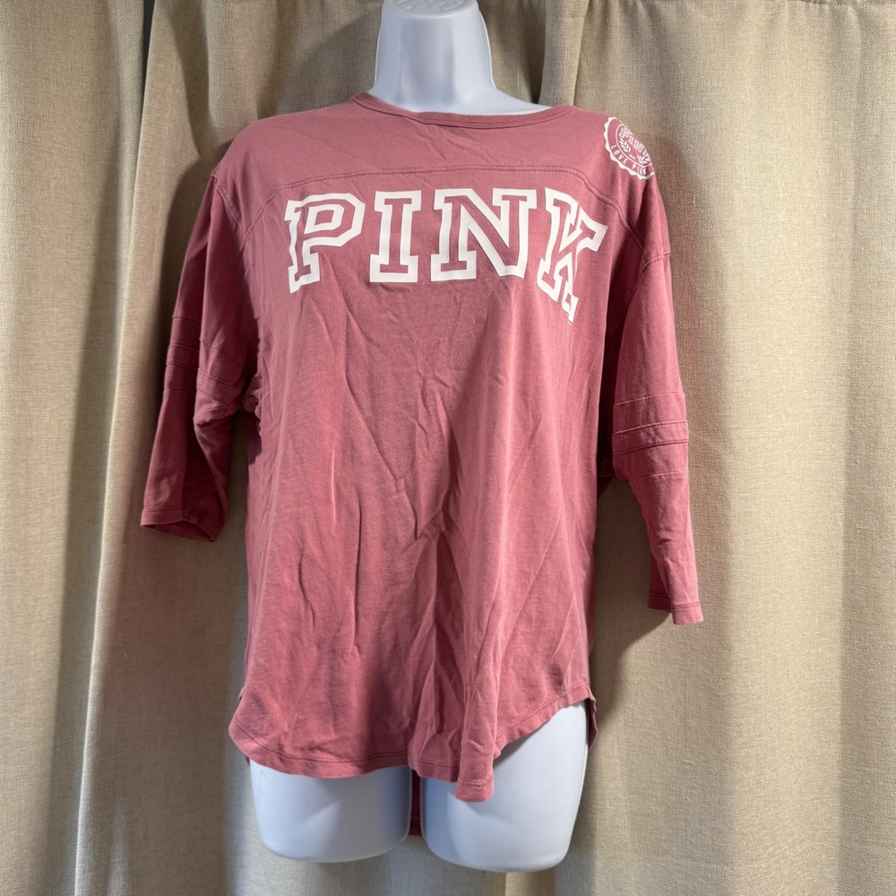 Victoria's Secret PINK Tunic Top XS 3/4 Sleeve Baseball‎ Shirt